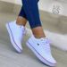 Thick Sole Mesh Breathable Casual Single Lace Up Round Head Solid Color Sports Women's Shoe_desvips.com
