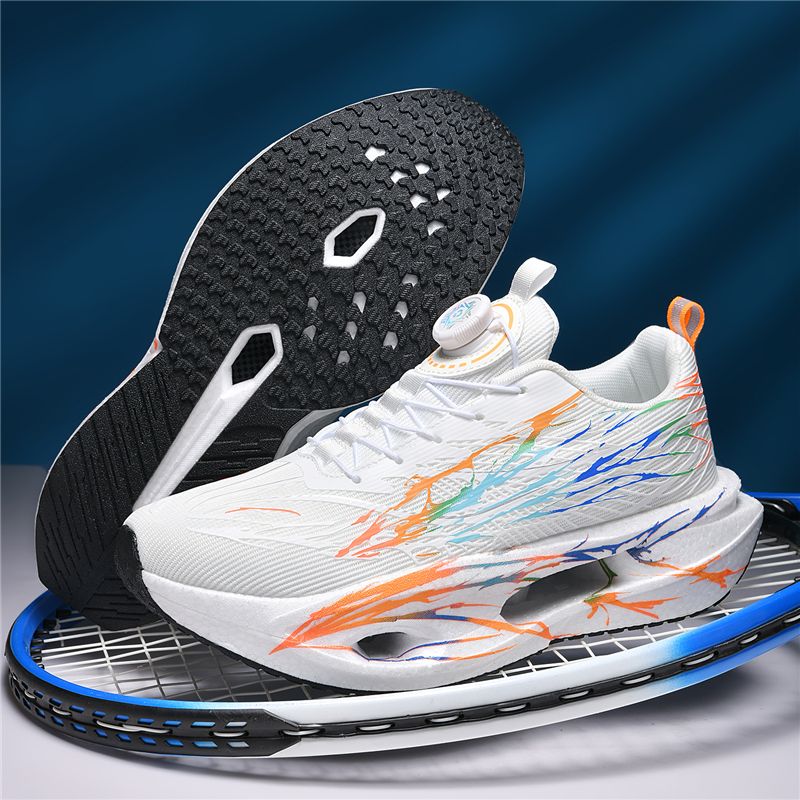 Unisex Dual-Mesh Rotating Buckle Running Shoes - Cushioned Anti-Slip Sneakers, Lightweight Parent-Child Outdoor Sports Shoes For Fall/Winter_desvips.com