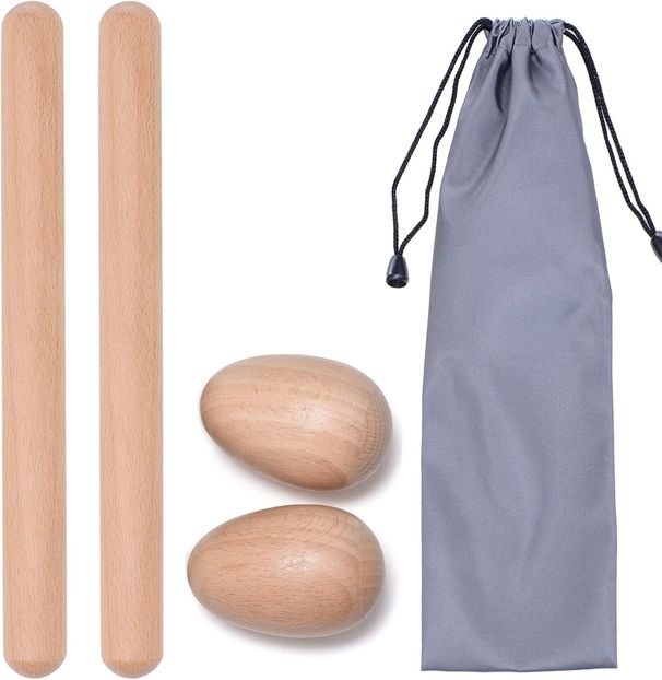 4-piece Musical Hand Percussion Instrument Set, Including 8inch Approximately 20.3cm Rhythm Sticks With Claws And 1 Pair_desvips.com