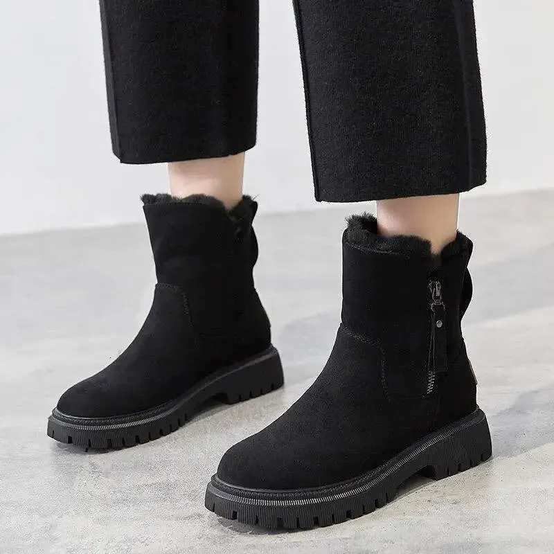Snow Winter 2023 New Plus Veet Woman Warm Thick Cotton Shoes Furry Black Women Boots Botas De Mujer Ddmysaturn_desvips.com