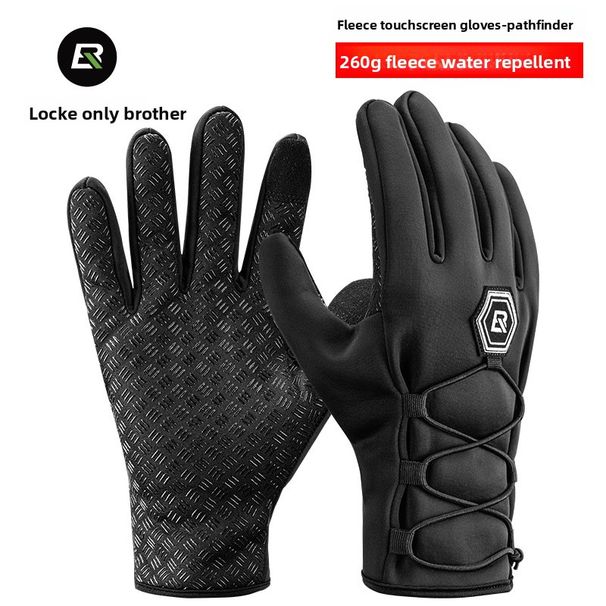 Rock Brothers Cycling Gloves Full Warm Autumn Winter Motorcycle Electric Bike Bicycle Long Finger Unisex Touchscreen_desvips.com