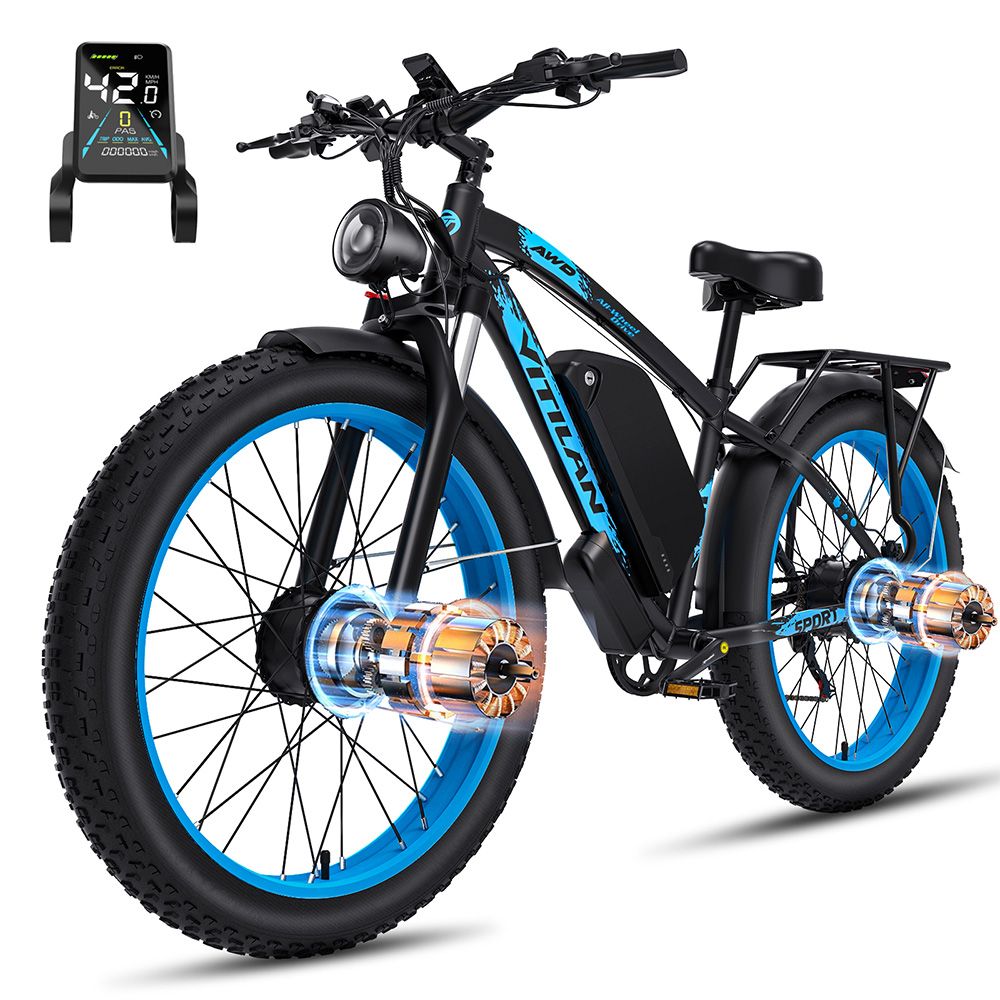 VITILAN H5 Pedal-assisted Electric Bicycle, 2000W Motor, 52V 25Ah Battery, 24-inch Fat Tire Electric Bicycle_desvips.com