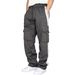 New multi pocket casual straight tube loose color blocked workwear sports and fitness pants, outdoor pants_desvips.com