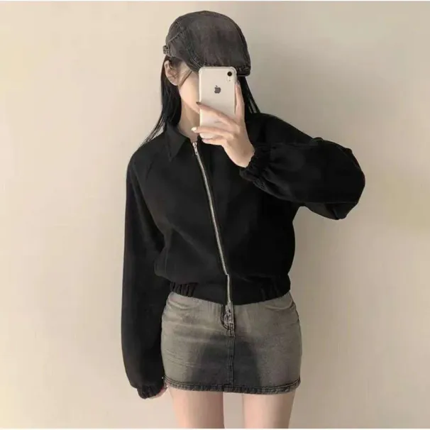 Korean Chic Spring And Autumn Design Sense Casual Loose Versatile Long Sleeve Short Jacket Coat For Women Trendy_desvips.com