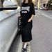 Korean-style Loose-fitting Mid-length Short-sleeve T-shirt Plus Size, Casual, Age-reducing, For Plus-size Women,_desvips.com