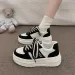 Womens Platform Chunky Sneakers Casual Vulcanized Femme Lace Up Sport Shoes Ladies Fashion Black Pink Footwear 240826_desvips.com