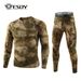 ESDY Outdoor Sports Thermal Underwear Cycling Fleece Camouflage Set Stretch Fitness Clothing For Men Wholesale In Stock_desvips.com