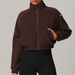 Cross-Border Autumn Winter Fleece-Lined Sports Women Stand Collar Warm Thickened Windproof Fitness Jacket Top Yoga_desvips.com