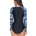 Women's Long Sleeve Rash Guard Swimsuit - UPF 50+ Full Coverage One-Piece Surfing & Diving Suit Quick-Dry Modest Swimwear_desvips.com