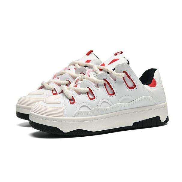 2025 Fashion Sneakers Women's Artificial PU Splicing Low Help Lace-Up Non-Slip Wear-Resistant Running Shoes 35-40_desvips.com