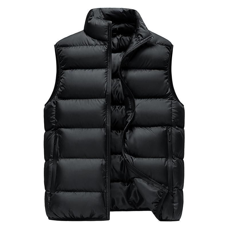 Men's Thermal Puffer Vest, Heavyweight Quilted Jacket For Autumn Winter, Warm Fleece Lined Sleeveless Coat For Outdoor Casual & Sports_desvips.com