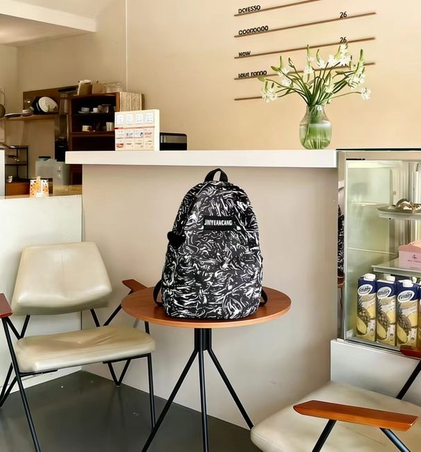 2025 New Trendy School Bag Korean Version Printed Graffiti Large Capacity Unisex Travel Backpack_desvips.com