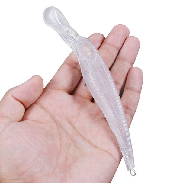 10pcs 16.5cm 25.3g Unpainted Minnow Lure, DIY Blank Body Deep Diver Wobbler, Long Lip Hard Bait For Large Pike Bass Fishing_desvips.com