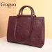 Guguo Free Shipping Designer Handbag Fashion 3D Emed Simple Large Capacity Commuter Women's Ultra-fine Fiber Leather_desvips.com