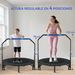 Trampolín De Fitness Adultos Ø122 Cm, Cama Elástica Plegable Con Mango Ajustable De 4 Niveles Y Azul_desvips.com