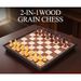 2-in-1 Magnetic Chess And Checkers Foldable Plastic Chessboard With Wood Grain_desvips.com