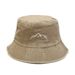 European American Style Washed Vintage Mountain Peak Embroidered Fisherman Hat, Retro Outdoor Sports Climbing Fishing_desvips.com