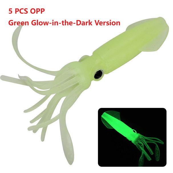 1Pcs/5pcs 10.5cm/8g Luminous Soft Lures Mix Oiled Octopus Soft Skirts Squid Lures Artificial Soft Squid Jig Custom Fishing Lures_desvips.com
