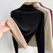 Women's Cashmere Silk Thermal Base Layer Top - High Neck Fleece Lined Winter Shirt For Warmth, Soft & Comfortable, Loose Fit, Long Sleeve_desvips.com