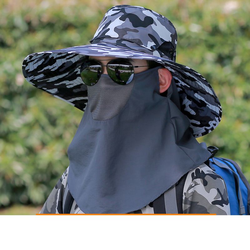 Hat Men Summer Sun Hat Men Here Sun Protection Fishing Hat Outdoor Camouflage Mountaineering Breathable Fisherman Hat_desvips.com