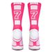Custom Team Number Socks - Pink Athletic Mid-Calf_desvips.com