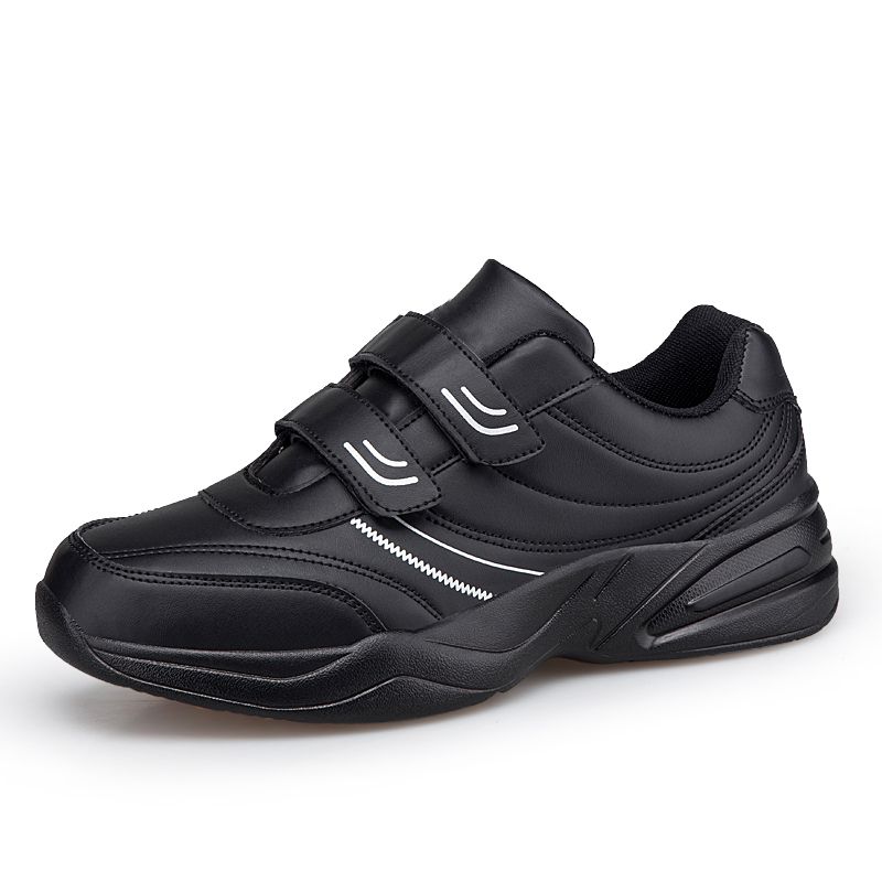 Men's Adjustable Hook And Loop Leather Casual Sports Shoes White Sneakers Masculino Zapatillas Deportivas Tenis_desvips.com