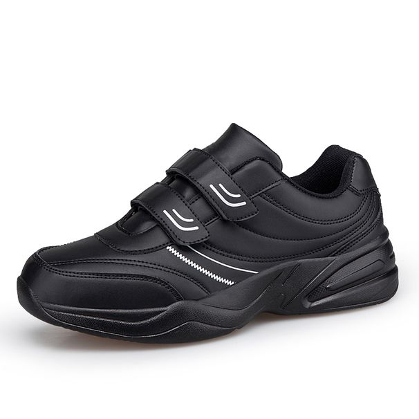 Men's Adjustable Hook And Loop Leather Casual Sports Shoes White Sneakers Masculino Zapatillas Deportivas Tenis_desvips.com