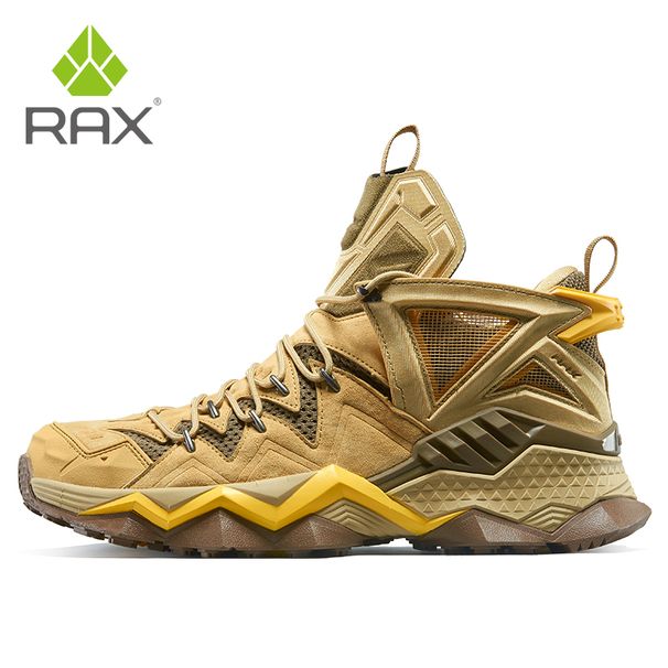 RAX Hiking Shoes Mid-top Waterproof Outdoor Sneaker Men Leather Trekking Boots Trail Camping Climbing Hunting Sneakers_desvips.com