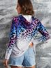 Winter New Gradient Color Sweatshirt For Women Trendy Leopard Print Tie Pullover Hoodie_desvips.com