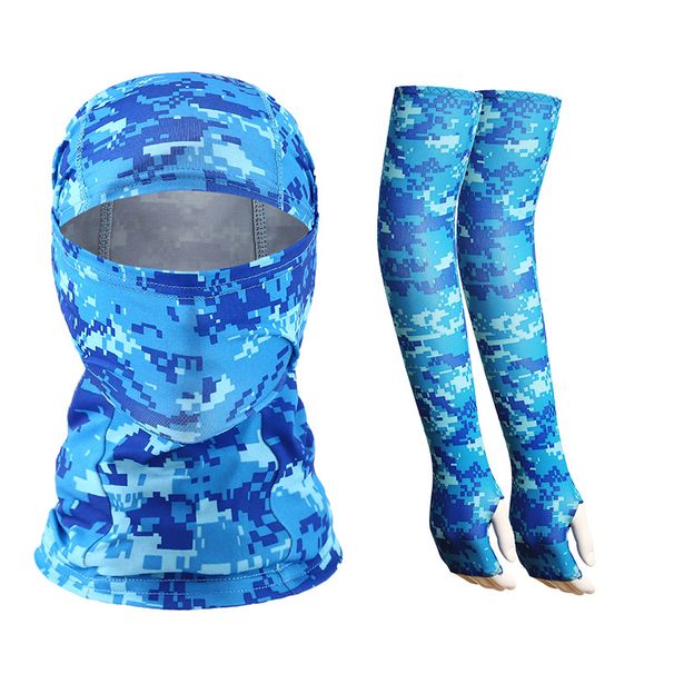 Cycling Face Mask Outdoor Chief Mask Tactical Flying Tiger Cap + Cycling Ice Silk Sunscreen Sleeve Combination_desvips.com