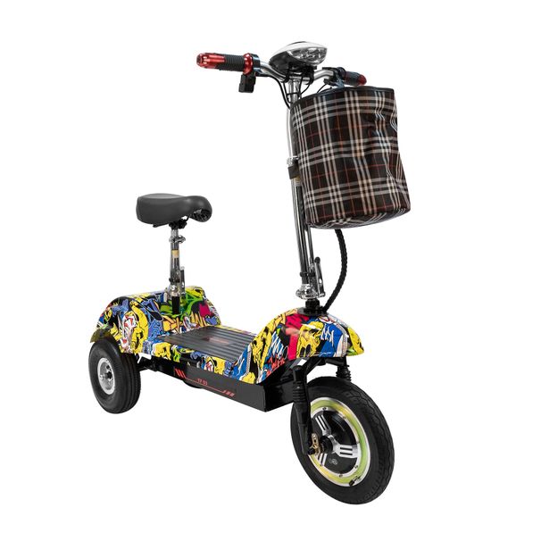 TWOFISH TF03 Electric Scooter With Detachable Seat, 350W Tricycle 48V 13Ah Battery_desvips.com