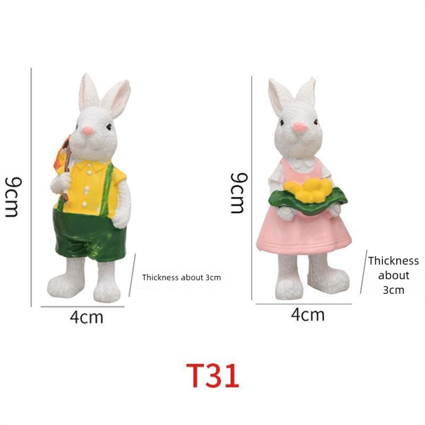 Miniature Landscape Desktop Ornament, Cute Easter Bunny, Fish Tank And Flower Pot Decoration, Children's Birthday Gift_desvips.com