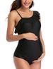 Maternity One-Piece Swimsuit - Off-Shoulder Ruffle Design Supportive & Comfortable For Pregnancy Sexy & Stylish For Beach & Pool_desvips.com