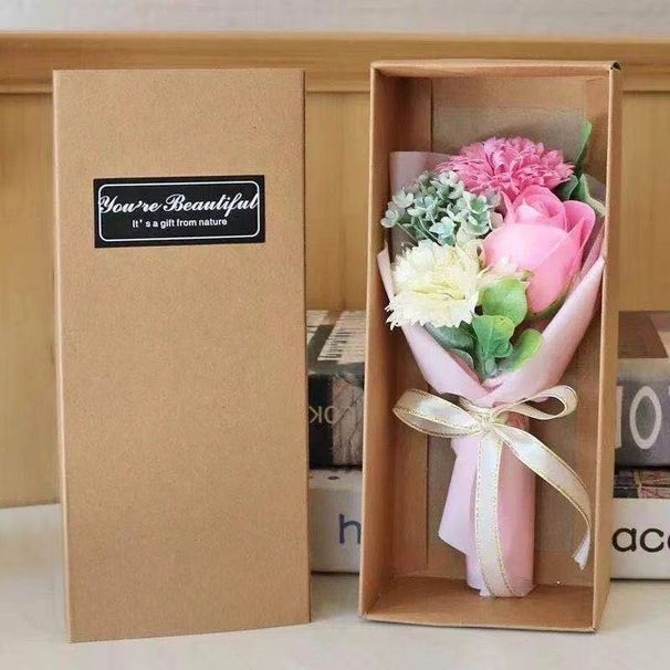 Carnation Soap Flowers Mother's Day Rose Bouquet Gift Box For Mom, Boyfriend, Girlfriend, Teacher, Birthday Present_desvips.com