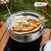 Stainless Steel Camping Steamer Pot - 304 Grade For Outdoor Cooking (Portable & Multi-Functional) - Rice Noodles & Soup Cooker With Steamer Basket_desvips.com