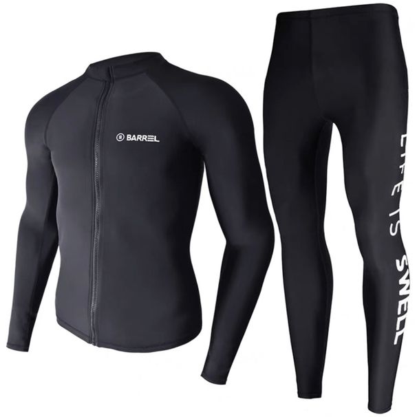 Korean Men's Diving Quick-Dry Sun Protection Jellyfish Surfing Suit Slimming Hot Spring Two-Piece Swimsuit Sleeve Long_desvips.com