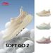 LI-NING Women's SOFT GO 2 Slip-on Casual Walking Shoes Breathable Flexible Comfortable Sports Sneakers AGLV006_desvips.com
