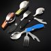 Camping Folding Knife, Fork And Spoon Combination Stainless Steel Cutlery Knife And Fork Multifunctional Knife Disassembly And Assembly Cutlery_desvips.com