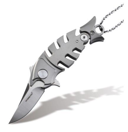 Original Shihao Fish M390 Steel Titanium Handle Outdoor Mini Lockless Necklace Small Folding Knife EDC Pocket Tool_desvips.com