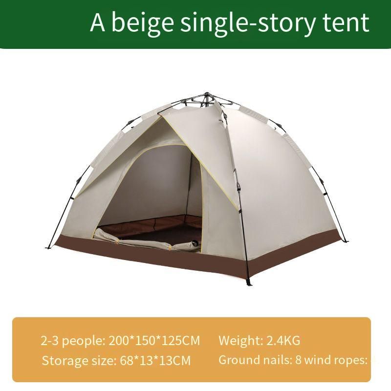3-4 People Driving Camping Tent Outdoor Camping Automatic Quick Opening Tent Rain Protection And Sun Protection Portable Tent_desvips.com