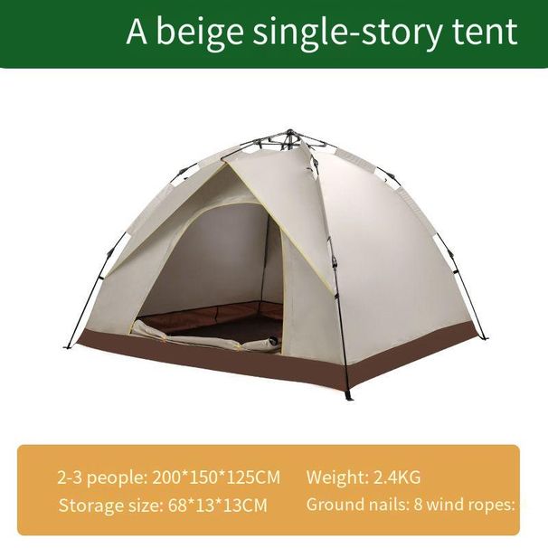 3-4 People Driving Camping Tent Outdoor Camping Automatic Quick Opening Tent Rain Protection And Sun Protection Portable Tent_desvips.com
