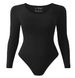 Threaded Knitted One-piece Quick-drying Breathable Long-sleeved Ballet Dancewear Round Neck Seamless Slim Yoga Wear Base_desvips.com