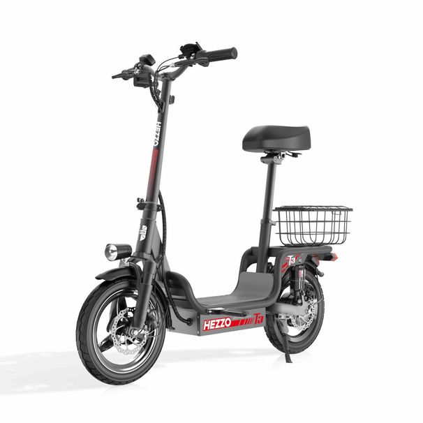 48V 500W Carbon Steel Ebike Electric Bike Multi-Shock Absorption City Commuter Adult Electric Bicycle 14"Road Tires With Basket_desvips.com