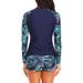 Women's Two Piece Sunsuit Long Sleeve Swimsuit UV UPF 50+ Swimwear Swimsuit With Boys Shorts Bottom_desvips.com