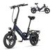 HillMiles Mile 1 Urban Commuter Electric Bike 250W Motor 36V 10.4AH Battery Electric Bicycle 14"City Tire Folding E-Bike_desvips.com