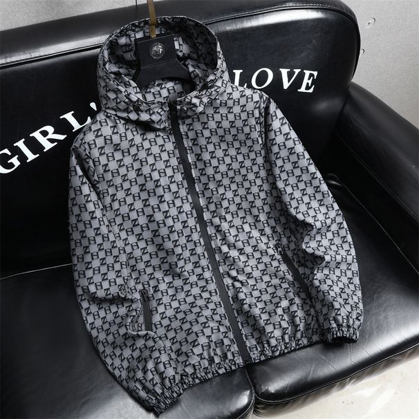 Spring 2027 Fashion Outerwear Zip-Up Thin Coat Men Polyester Printing Long Sleeve Casual Loose Zipper Hooded Jacket M-5XL_desvips.com