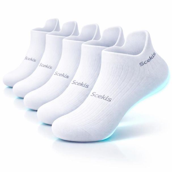 6 Pairs Men Women Running Socks Cushioned Moisture Wicking Anti Blister Ankle Socks_desvips.com