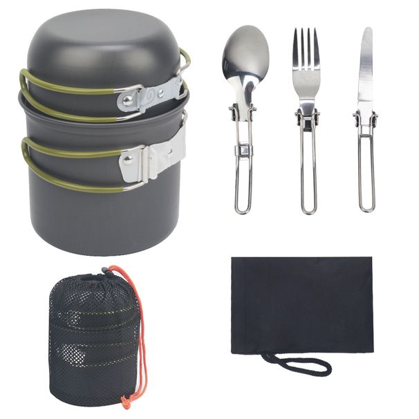 Outdoor For 1-2 People Portable Camping DS-101 Simple And Quick 2-Piece Cookware Set_desvips.com