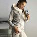 long sve short sweatshirt drawstring sweatpants women's hoodie set_desvips.com