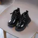 Toddler Girls Crocodile Pattern for Autumn Winter Fashion Children Shoes Cutefeet Kids Boy Boots Black Beige Size 21 -_desvips.com